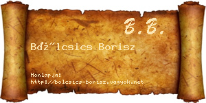 Bölcsics Borisz névjegykártya